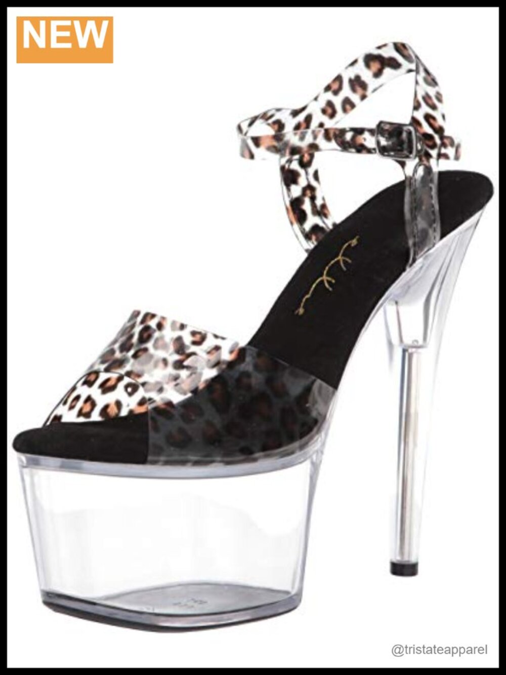 Stiletto Heeled Sandal Leopard Print Ankle Strap Open Toe